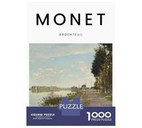 Puzzles for Teenagers 1000 Pieces Monet Argenteuil River Puzzles for Adults Hands-on Game Stress Reliever Fun at Home Activities, 38x26cm/1000pcs