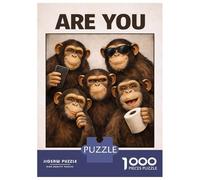 Puzzles for Teenagers 1000 Pieces Monkey Are You Pooping Adult Jigsaw Brain Teaser Game Pattern Assembly Unique Birthday And Xmas Gifts 38x26cm/1000pcs