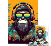 Puzzles for Teenagers 1000 Pieces Monkey Dj Music Difficult And Challenge Presents for Women Fun Games for And from 14 Years And over (50X75cm)