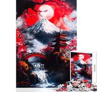 Puzzles for Teenagers 1000 Pieces Mount Fuji Landscape Brain Teaser Game Staycation Kill Time Home Decoration Toys Parent-child Interaction (38x52cm)