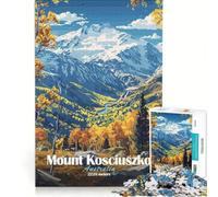 Puzzles for Teenagers 1000 Pieces Mount Kosciuszko Landscape Educational Toy Improve Memory with Matching Poster And Trivia Sheet 38x26cm