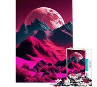 Puzzles for Teenagers 1000 Pieces Mountains Moon Space Difficult And Challenge Presents for Women Fun Games for And from 14 Years And over (38X26CM)