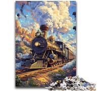 Puzzles for Teenagers 1000 Pieces Moving Train Brain Teaser Game Wall Decoration Unique Birthday And Xmas Gifts 50x75cm