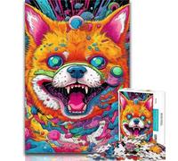 Puzzles for Teenagers 1000 Pieces Mutant Corgi 1000 Pieces for Teenagers,Staycation Kill Time with Fully Interlocking Randomly Shaped Pieces 26x38cm