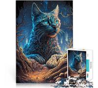 puzzles for teenagers 1000 pieces Mystical Savannah Cat Precision Cut 50x75cm Artists Collection, Fine Art for Age 14+