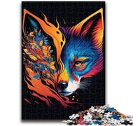 Puzzles for Teenagers 1000 Pieces Neon Fox Family Game Stress Reliever Difficult Challenge Secret Santa Gifts 50x75cm