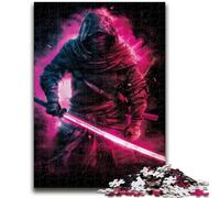 Puzzles for Teenagers 1000 Pieces Neon Samurai Warrior War Challenging Game And Family Play for Is Ideal As A Gift for The Whole Family 50x75cm