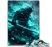 Puzzles for Teenagers 1000 Pieces Neon Samurai Warrior War Help The Brain Exercise Addictive Toys to Cultivate Patience Artists Collection, Fine Art 50x75cm