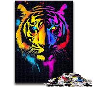 Puzzles for Teenagers 1000 Pieces Neon Tiger 1000 Piece Jigsaw,Learning Educational Toys Family Games Gifts for Friends And Family (38x26cm)