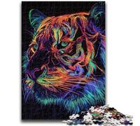 Puzzles for Teenagers 1000 Pieces Neon Tiger Puzzles for Adults,Educational Stress Relief Toy Great Gifts And Toys (50x75cm)