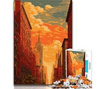 Puzzles for Teenagers 1000 Pieces New York Cityscape,Stress Reliever Difficult Challenge Every Piece Is Unique - Challenging Family Fun Game (75x50cm)