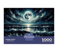 Puzzles for Teenagers 1000 Pieces Ocean Waves at Night Jigsaws for Adults Hands-on Game Difficult Hard Fun at Home Activities, 70x50cm/1000pcs