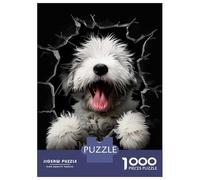 Puzzles for Teenagers 1000 Pieces Old English Sheepdog Dog Jigsaws for Adults Hands-on Game Difficult Hard Fun at Home Activities, 38x26cm/1000pcs