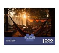 Puzzles for Teenagers 1000 Pieces Outdoor Hammocks for Relaxation Jigsaws for Adults Hands-on Game Difficult Hard Fun at Home Activities, 38x26cm/1000pcs