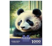 Puzzles for Teenagers 1000 Pieces Panda Bamboo Wall Art Print Adult Jigsaw Puzzle Brain Teaser Game Hand Speed Race Fun Activities at Home 70x50cm/1000pcs