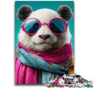 Puzzles for Teenagers 1000 Pieces Panda Wearing A Scarf Educational Game Challenge Toy Wall Decoration Unique Birthday And Xmas Gifts 26x38cm
