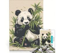 Puzzles for Teenagers 1000 Pieces Pandas Eat Bamboo, Educational Games, Wall Decoration, with Matching Poster And Trivia Sheet 50x75cm