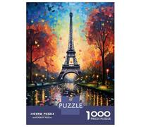 Puzzles for Teenagers 1000 Pieces Paris Art Eiffel Tower Adult Jigsaw Puzzle Family Game Pattern Assembly Fun at Home Activities, 70x50cm/1000pcs