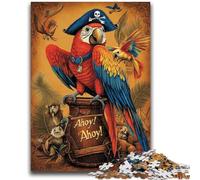 Puzzles for Teenagers 1000 Pieces Parrot Pirate, Train Your Brain And Hands Unique Birthday And Gifts for Age 14+ 26X38CM