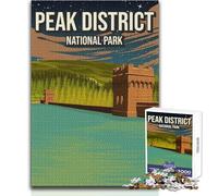 Puzzles for Teenagers 1000 Pieces Peak District Minimal England National Park Educational Family Game For Family Fun Educational Toy Size 38x26cm