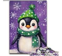 Puzzles for Teenagers 1000 Pieces Penguins in Winter, Stress Reliever Difficult Challenge Secret Santa Gifts for Age 14 Years Up (size 26x38cm)