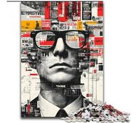 Puzzles for Teenagers 1000 Pieces People Wearing Glasses, Stress Reliever Difficult Challenge Secret Santa Gifts for Age 14 Years Up (size 26x38cm)