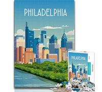 Puzzles for Teenagers 1000 Pieces Philadelphia,Educational Games Home Decoration for Is Ideal As A Gift for The Whole Family (75x50cm)
