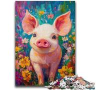 Puzzles for Teenagers 1000 Pieces Piglet Oil Painting 1000 Piece Jigsaw,Learning Educational Toys Family Games Gifts for Friends And Family (50x75cm)