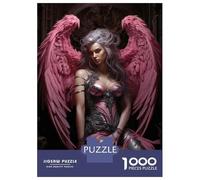 Puzzles for Teenagers 1000 Pieces Pink Angel Wings Fantasy Art Jigsaw Puzzle Brain Teaser Game A Work of Art Unique Birthday And Xmas Gifts 70x50cm/1000pcs