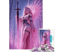 Puzzles for Teenagers 1000 Pieces Pink Haired Warrior with Sword Fun Activities at Home Tough Challenge Anti-Stress Toys for 14+ Puzzle Game Offered (38x26cm)