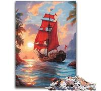 Puzzles for Teenagers 1000 Pieces Pirate Ship Adult Puzzles,Decompressing Intellectual Educational Toy Birthday Gift (38x26cm)