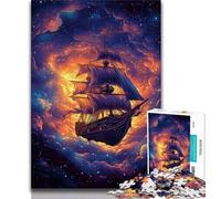 Puzzles for Teenagers 1000 Pieces Pirate Ship,Help The Brain Exercise Addictive Toys to Cultivate Patience Gift For Birthdays (38x26cm)