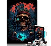 Puzzles for Teenagers 1000 Pieces Pirate Skull Teenager Puzzles,is Ideal As Gifts for The Whole Family Suitable for And 14 (size 75x50cm)