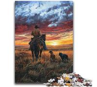 Puzzles for Teenagers 1000 Pieces Prairie Cowboy 1000 Pieces for Adults,is Ideal As Gifts for The Whole Family Suitable for And 14 (38x26cm)