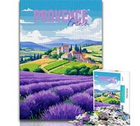 Puzzles for Teenagers 1000 Pieces Provence France Lavender,Educational Games Home Decoration for Is Ideal As A Gift for The Whole Family (75x50cm)