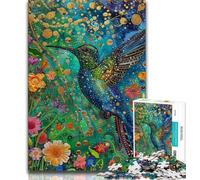 Puzzles for Teenagers 1000 Pieces Psychedelic Animal Hummingbird Teenager Jigsaw,Educational Games Home Decoration Suitable for Desktop Decoration (size 38x26cm)