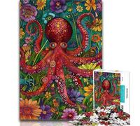 Puzzles for Teenagers 1000 Pieces Psychedelic Animal Octopus 1000 Pieces for Teenagers,Educational Toy Funny Family Games Unique Home Decor (size 38x26cm)