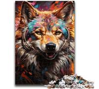 Puzzles for Teenagers 1000 Pieces Psychedelic Animal Wolf 1000 Pieces for Teenagers,deal As Gifts for The Whole Family for Ages 14+ (75x50cm)
