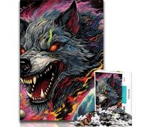 Puzzles for Teenagers 1000 Pieces Psychedelic Art Wolf,Educational Games Home Decoration for Is Ideal As A Gift for The Whole Family (75x50cm)