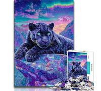 Puzzles for Teenagers 1000 Pieces Psychedelic Black Panther Adult Puzzles,Decompressing Intellectual Educational Toy Birthday Gift 38x26cm