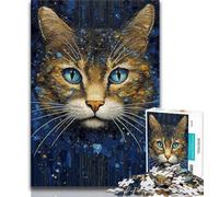 Puzzles for Teenagers 1000 Pieces Psychedelic Cat Adult Puzzles,Decompressing Intellectual Educational Toy Birthday Gift 75x50cm