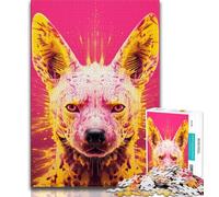 Puzzles for Teenagers 1000 Pieces Psychedelic The Hyena,Educational Games Home Decoration for Is Ideal As A Gift for The Whole Family 38X26CM