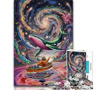 Puzzles for Teenagers 1000 Pieces Psychedelic Whale Adult Puzzles,Decompressing Intellectual Educational Toy Birthday Gift 75x50cm