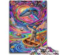 Puzzles for Teenagers 1000 Pieces Psychedelic Whale Educational Game Challenge Toy Wall Decoration Unique Birthday And Xmas Gifts 50x75cm