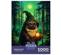 Puzzles for Teenagers 1000 Pieces Pug Wizard Forest Pixel Jigsaw for Adults Anti-Stress Toys Wall Art Unique Birthday And Xmas Gifts 70x50cm/1000pcs