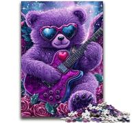 Puzzles for Teenagers 1000 Pieces Purple Teddy 1000 Piece Jigsaw,Learning Educational Toys Family Games Gifts for Friends And Family (38x26cm)
