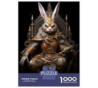 Puzzles for Teenagers 1000 Pieces Rabbit King Armor Statue Jigsaw Puzzle Brain Teaser Game A Work of Art Unique Birthday And Xmas Gifts 52x38cm/1000pcs