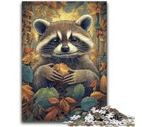 Puzzles for Teenagers 1000 Pieces Raccoons in Autumn Challenging Family Activity Games DIY Toy for Home Wall Decor Gifts 50x75cm