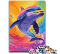 Puzzles for Teenagers 1000 Pieces Rainbow Dolphin Relax Games Educational Game for Birthday, Chrismas for And Age 14 Years Up 26x38cm