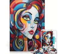 Puzzles for Teenagers 1000 Pieces Rainbow Rhapsody with Green Eye Educational Games Wall Decoration with Matching Poster And Trivia Sheet 38x52cm